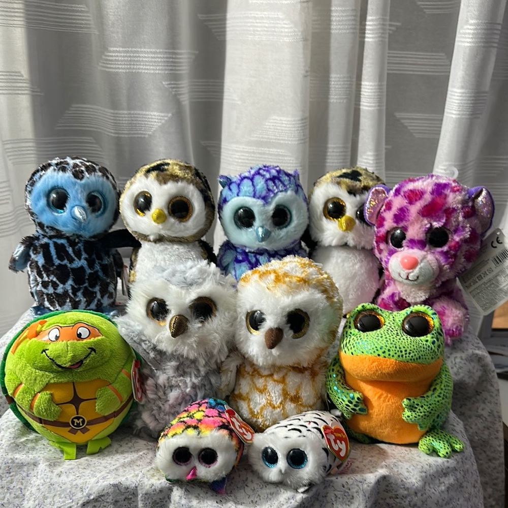 Ty Blue and Purple Small Pets Plush Toys